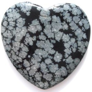 Snowflake Obsidian Heart